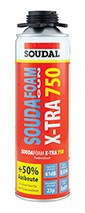 SOUDAL SOUDAFOAM X-TRA750 B2 (PISTOLE ) 500ml grau- Halbpal.