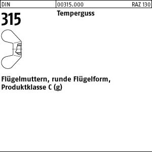 DIN 315  Flügelmutter - Temperguss blank