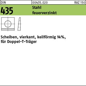 DIN 435 Keilscheibe 14% für Doppel T-Träger - feuerverzinkt