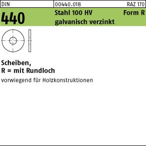 DIN 440 Holzbauscheibe m. Rundloch - galvanisch verzinkt
