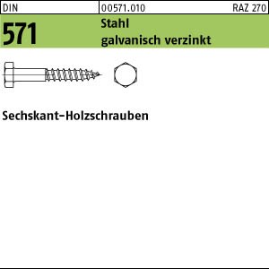 DIN 571 Sechskant-Holzschraube 12 x 110 galv. verzinkt