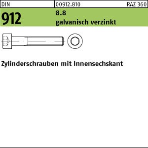 DIN 912 Zylinderschraube 8.8 M 10 x 18 galv. verzinkt
