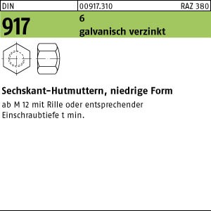 DIN 917 Hutmutter - galvanisch verzinkt