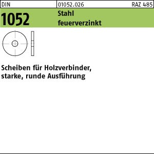 DIN 1052 U-Scheiben f. Holzverbinder  18 x 68 x 6 ÜH tZn