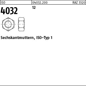 ISO 4032 Sechskantmutter Klasse 12 - blank