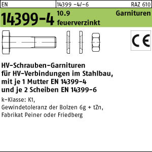 HV Schrauben-Garnitur | EN 14399 -4 10.9 tZn | Fabrikat Friedberg