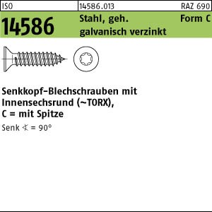 ISO 14586 Senk-Blechschraube 4,8 x 32 -C-T25 galv. verz.