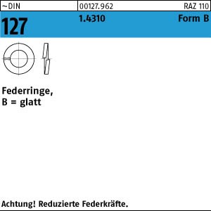 DIN 127 Federring Form B - rostfrei 1.4310