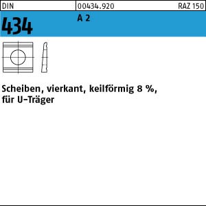  DIN 434 Keilscheibe 8% für U-Träger - Edelstahl A2