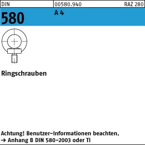 DIN 580 Ringschraube - Edelstahl A4