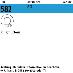 DIN 582 Ringmutter  -  Edelstahl A2