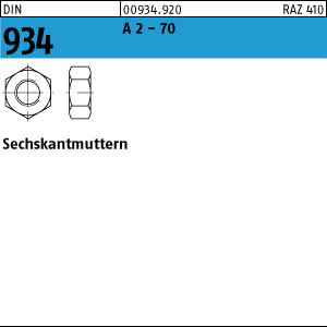 DIN 934 A2   Sechskantmutter  M 5