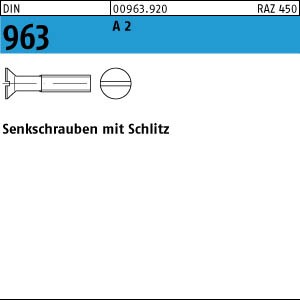DIN 963 A2   Senkschraube m. Schlitz  M 4 x 12