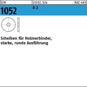DIN 1052 U-Scheiben f. Holzverbinder  18 x 68 x 6 ÜH  A2