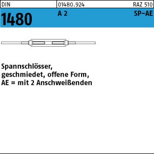 DIN 1480 Spannschloss geschmiedet SP-AE - Edelstahl A2 - mit 2 Anschweissenden 