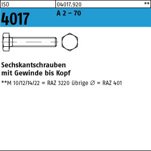 ISO 4017 A2    Sechskantschraube  M 14 x 100