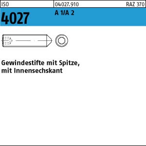 ISO 4027 Gewindestift mit Spitze u. Innensechskant - Edelstahl A1/A2