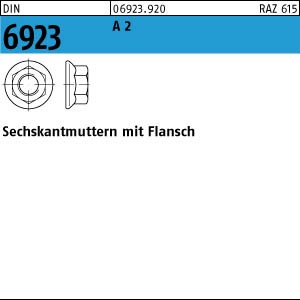 DIN 6923 Sechskantmutter m. Flansch - Edelstahl A2