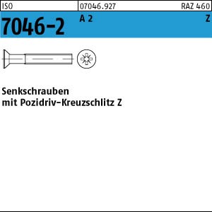 ISO 7046 -2  Senkkopfschraube mit Kreuzschlitz Z - Edelstahl A2