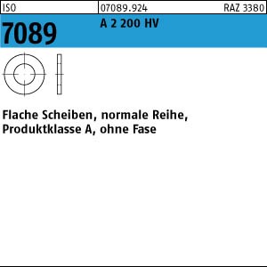 ISO 7089 Unterlegscheibe 200 HV ohne Fase - Edelstahl A2