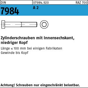 DIN 7984 A2  Zylinderschraube  M 12 x 65