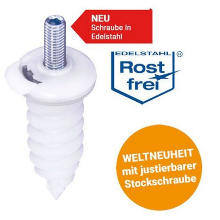 Isolierdübel-System ID-RS / NEU> Schraube in Edelstahl | mit justierbarer Stockschraube !!