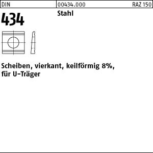 DIN 434 Keilscheibe 8% für U-Träger - Stahl blank