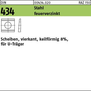 DIN 434 Keilscheibe 8% für U-Träger - feuerverzinkt