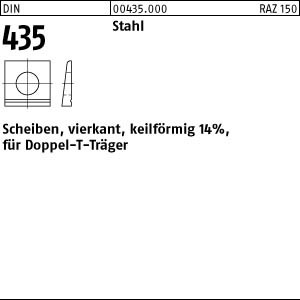 DIN 435 Keilscheibe 14% für Doppel T-Träger - verzinkt