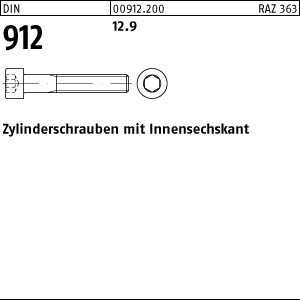 DIN 912 Zylinderschraube 12.9 M 5 x 20 - blank
