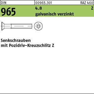 DIN 965 Senkschraube 4.8 mit Kreuzschlitz Z - galvanisch verzinkt