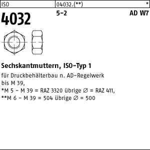 ISO 4032  Sechskantmutter 5-2  M 12 AD W7