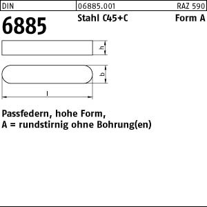 DIN 6885 Passfedern C45K Form A 12 x 8 x 70