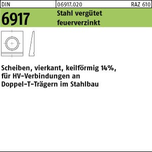 DIN 6917 C 45 Keilscheibe 14% für HV Verbindungen - feuerverzinkt