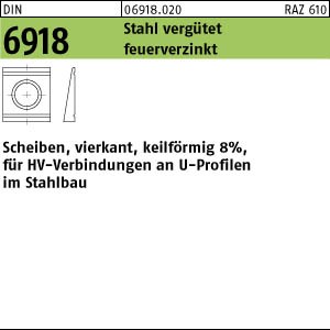 DIN 6918 C 45 Keilscheibe 8% für HV Verbindungen - feuerverzinkt (speziell PEINER)