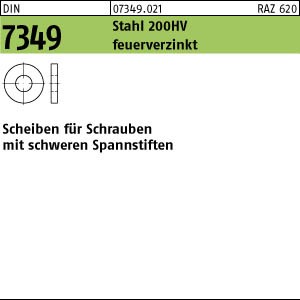 DIN 7349 U-Scheiben für Schrauben mit schweren Spannstiften / 100/200HV feuerverzinkt