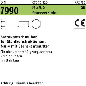 DIN 7990 Mu 5.6 / CE U M 16 x 40  tZn SB nach EN 15048