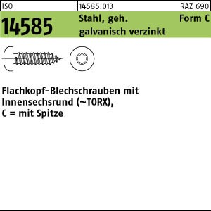 ISO 14585 Linsen-Blechschraube 4,2 x 25 -C-T galv. verz.
