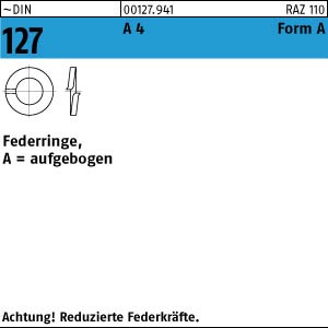 DIN 127 Federring Form A - Edelstahl A4