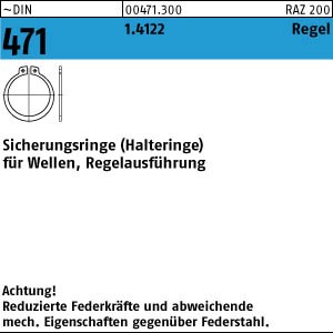 DIN 471 1.4122  Sicherungsring  30 x 1,5 rostfrei
