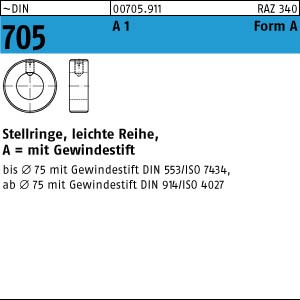 DIN 705 1.4305  Stellring  A 8 rostfrei A 1