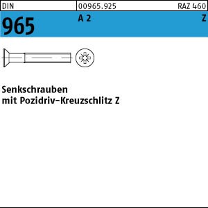 DIN 965 Senkschraube mit Kreuzschlitz Z - Edelstahl A2