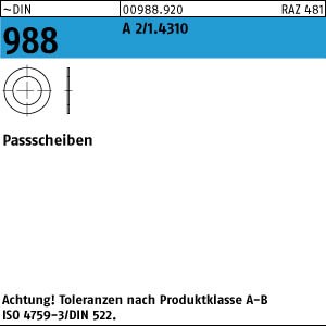 DIN 988 Passscheiben - Edelstahl A2