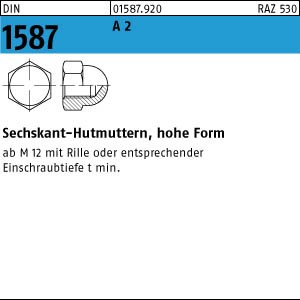 DIN 1587 A2   Hutmutter  M 16