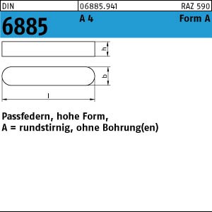 DIN 6885 A4   Passfedern A 8 x 7 x 32