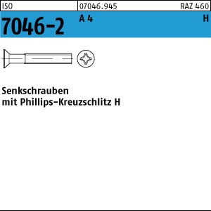 ISO 7046 -2  Senkkopfschraube mit Kreuzschlitz H - Edelstahl A4