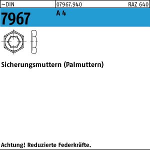 DIN 7967 A4   Palmutter (Sicherungsmutter) M 27