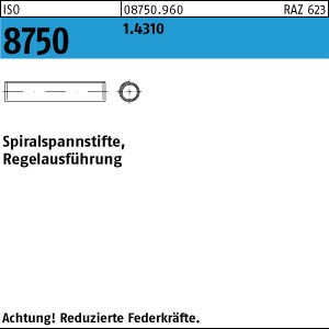 ISO 8750  1.4310   Spiralspannstift 2 x 8