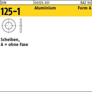 DIN 125 Unterlegscheibe Form A  -  Leichtmetall (Aluminium)