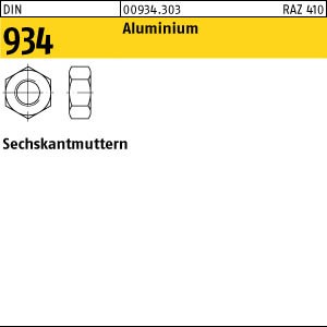 DIN 934 Sechskantmutter Leichtmetall (Aluminium)